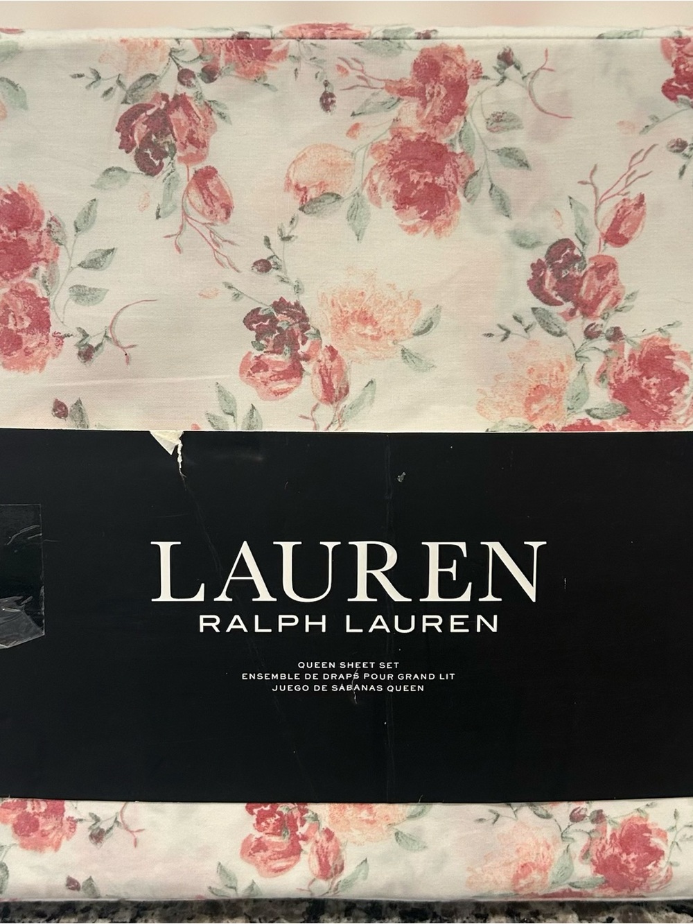 Ralph Lauren Floral Flowers Rose Queen Sheet Set